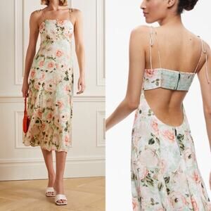--NWOT Alice + Olivia Lorelle Floral Cutout Sleeveless Midi Dress Size 0